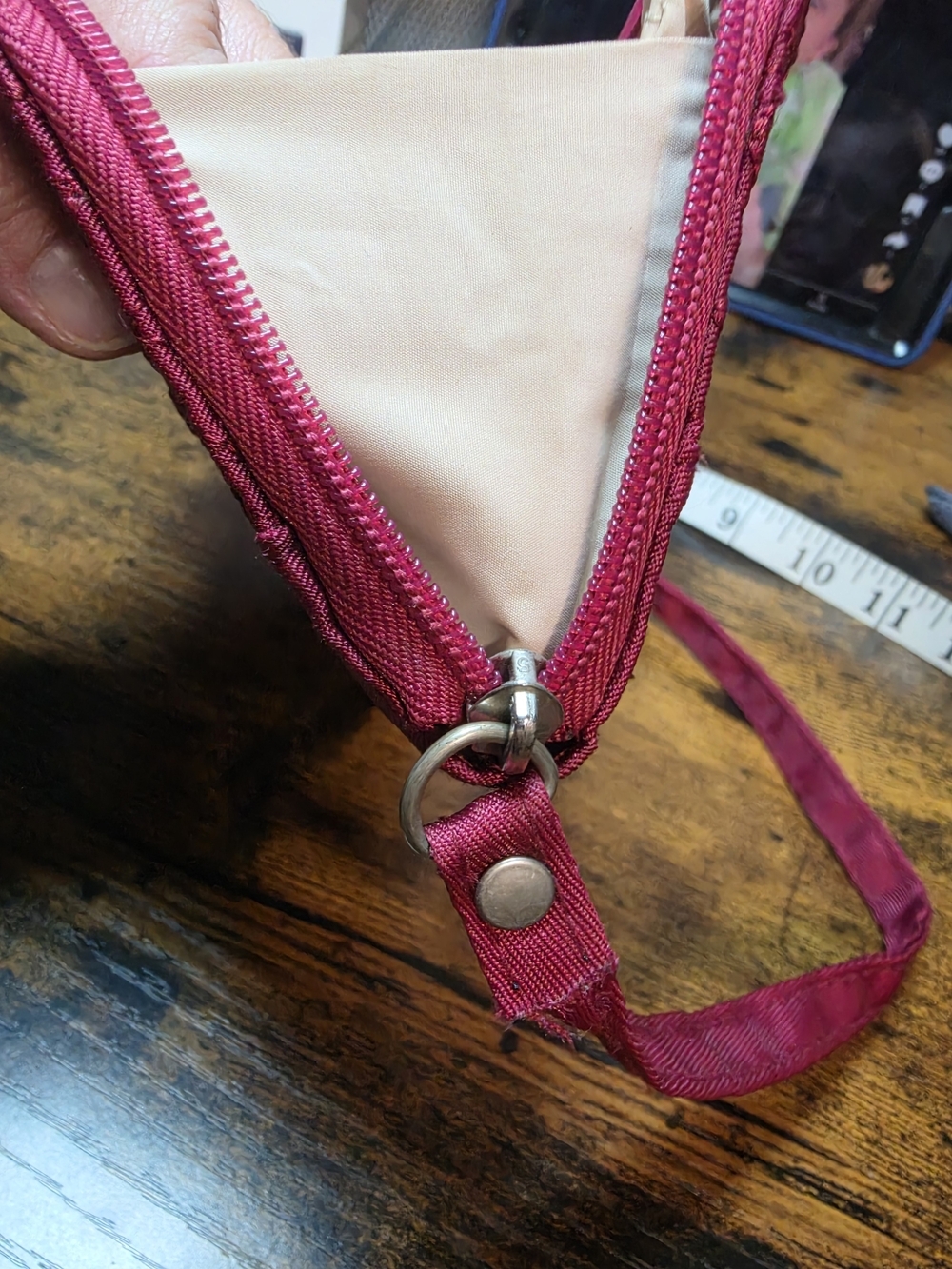 Travelon Quilted Wristlet Wallet in Raspberry - Picture 7 of 15